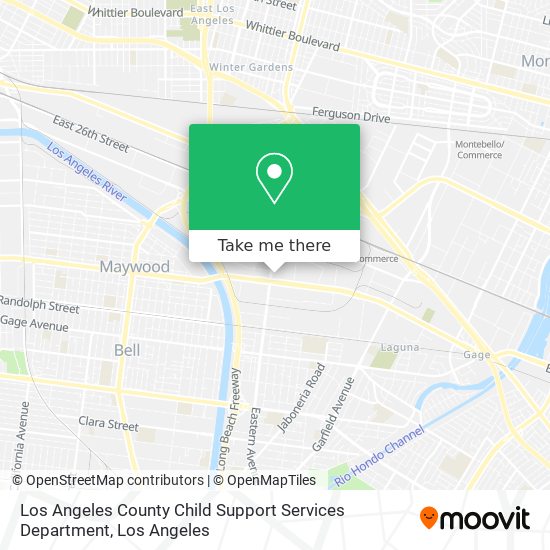 Mapa de Los Angeles County Child Support Services Department