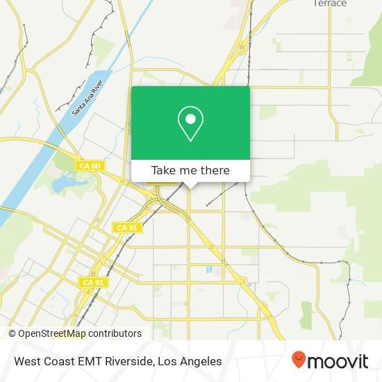 West Coast EMT Riverside map