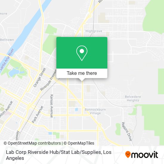 Mapa de Lab Corp Riverside Hub / Stat Lab / Supplies