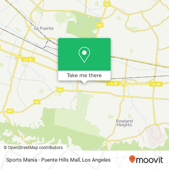 Mapa de Sports Mania - Puente Hills Mall