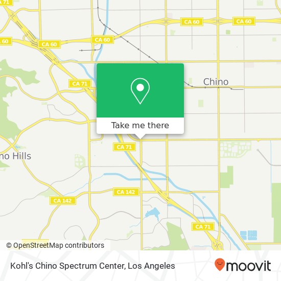 Mapa de Kohl's Chino Spectrum Center