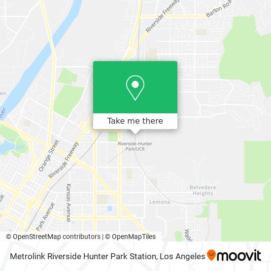 Mapa de Metrolink Riverside Hunter Park Station