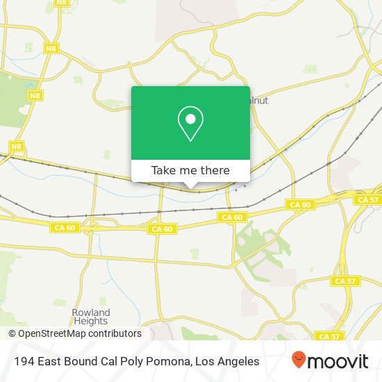 Mapa de 194 East Bound Cal Poly Pomona