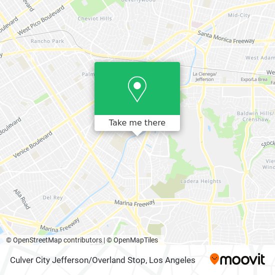 Culver City Jefferson / Overland Stop map