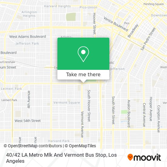 Mapa de 40 / 42 LA Metro Mlk And Vermont Bus Stop