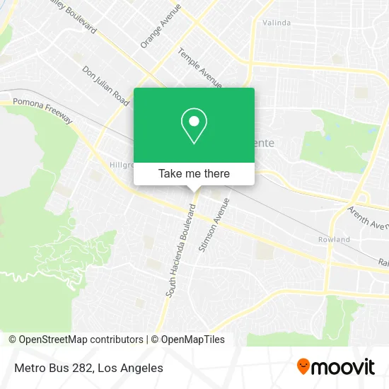 Metro Bus 282 map