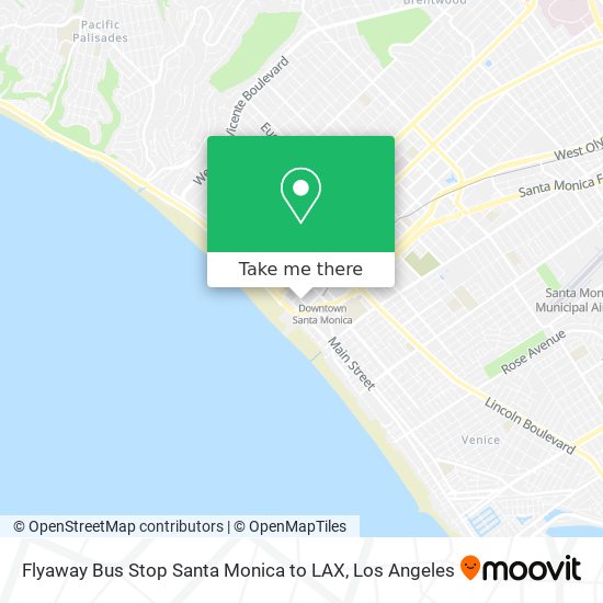 Flyaway Bus Stop Santa Monica to LAX map