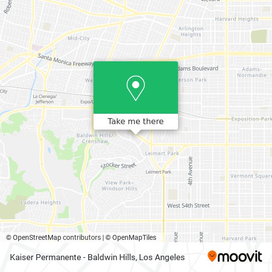 Mapa de Kaiser Permanente - Baldwin Hills