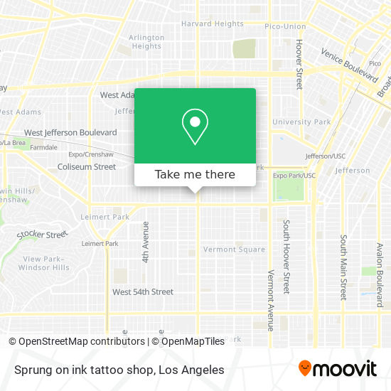 Sprung on ink tattoo shop map