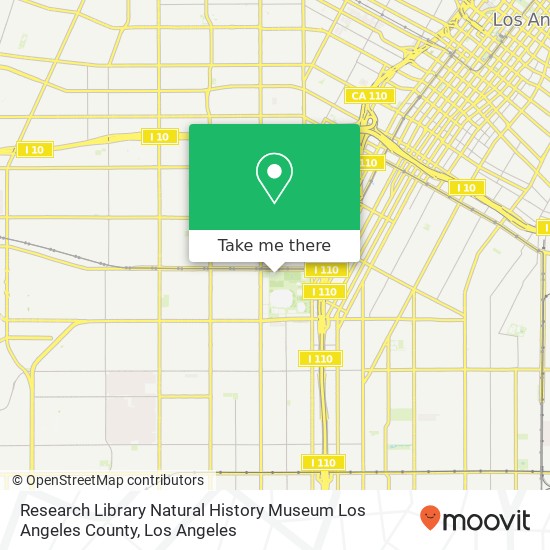 Research Library Natural History Museum Los Angeles County map