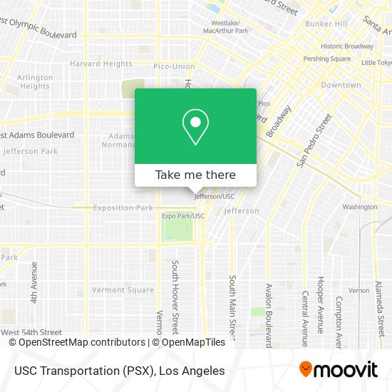 USC Transportation (PSX) map