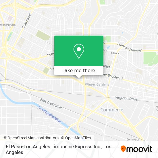 El Paso-Los Angeles Limousine Express Inc. map