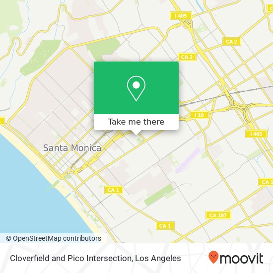 Cloverfield and Pico Intersection map