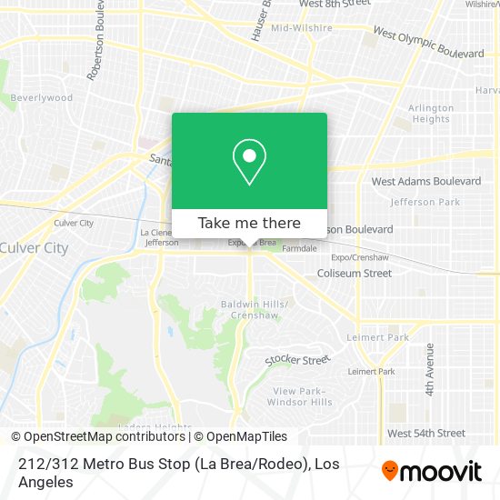 Mapa de 212 / 312 Metro Bus Stop (La Brea / Rodeo)