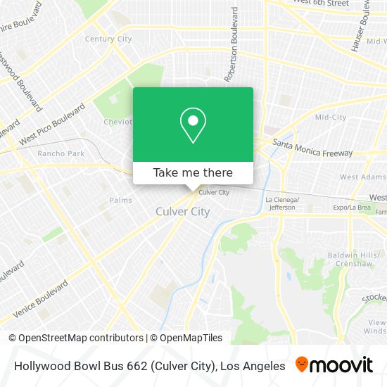 Mapa de Hollywood Bowl Bus 662 (Culver City)