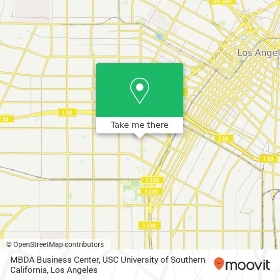 Mapa de MBDA Business Center, USC University of Southern California