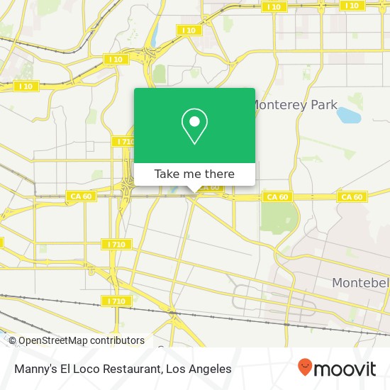 Mapa de Manny's El Loco Restaurant
