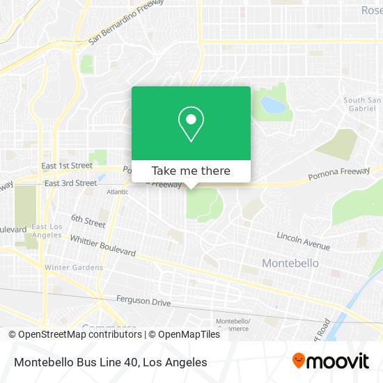 Montebello Bus Line 40 map