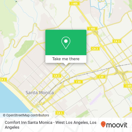 Mapa de Comfort Inn Santa Monica - West Los Angeles