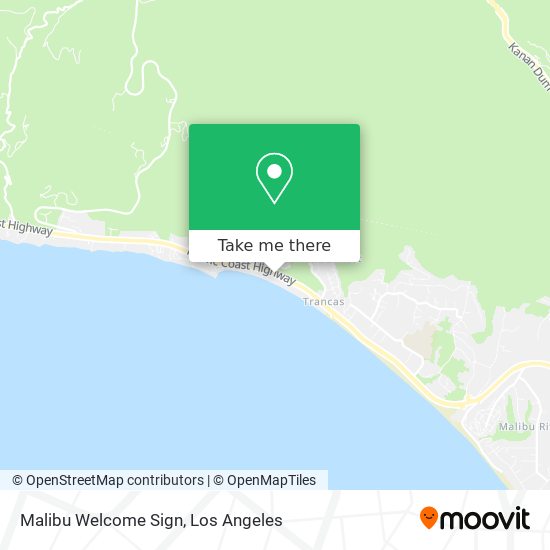 Malibu Welcome Sign map