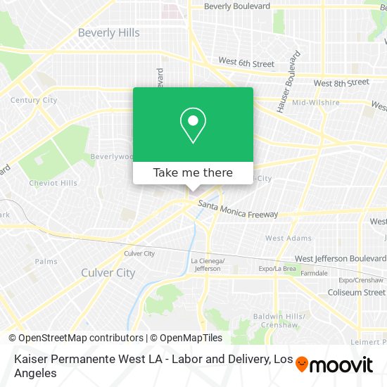 Mapa de Kaiser Permanente West LA - Labor and Delivery