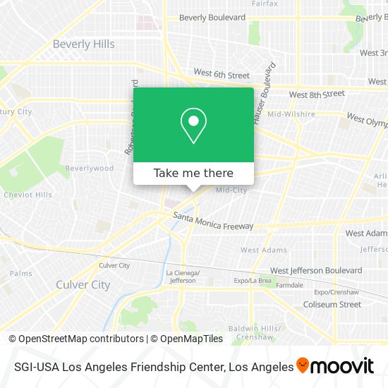 SGI-USA Los Angeles Friendship Center map