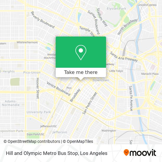Hill and Olympic Metro Bus Stop map