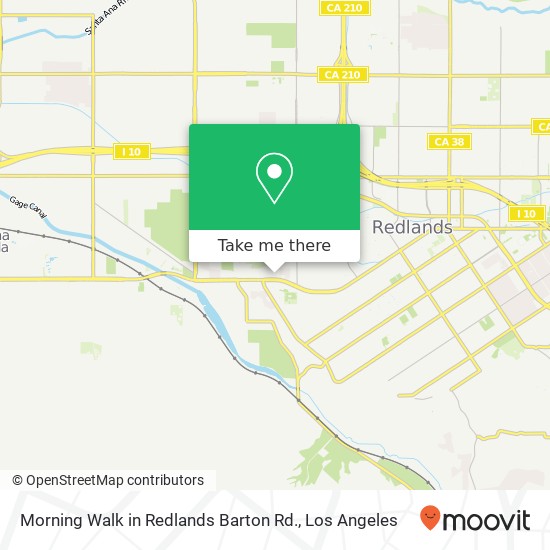 Mapa de Morning Walk in Redlands Barton Rd.