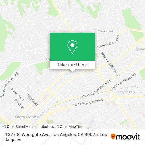 Mapa de 1327 S. Westgate Ave. Los Angeles, CA 90025