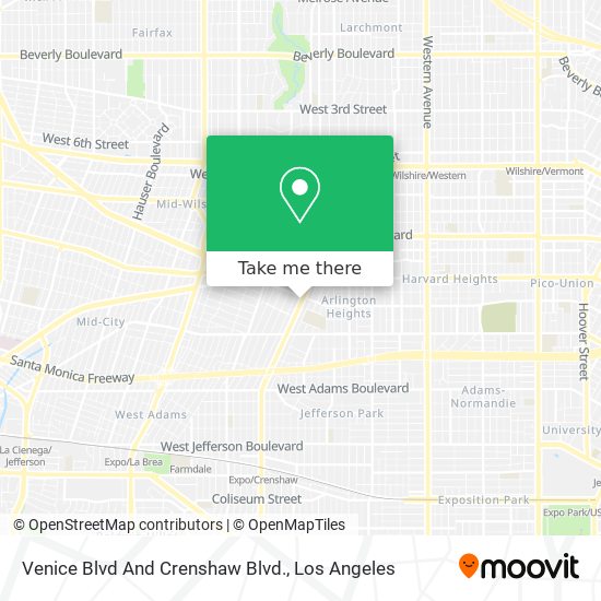 Venice Blvd And Crenshaw Blvd. map