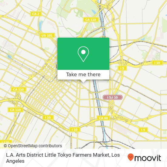 L.A. Arts District Little Tokyo Farmers Market map
