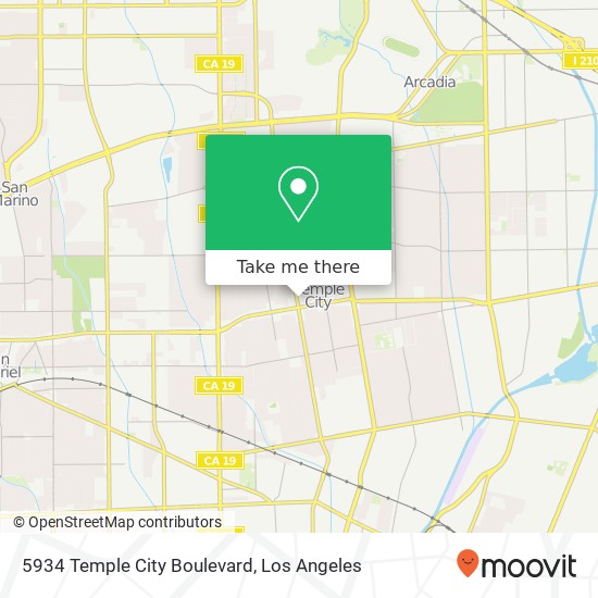 Mapa de 5934 Temple City Boulevard
