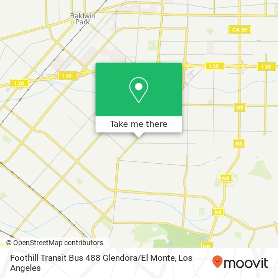 Foothill Transit Bus 488 Glendora / El Monte map