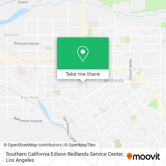 Mapa de Southern California Edison Redlands Service Center