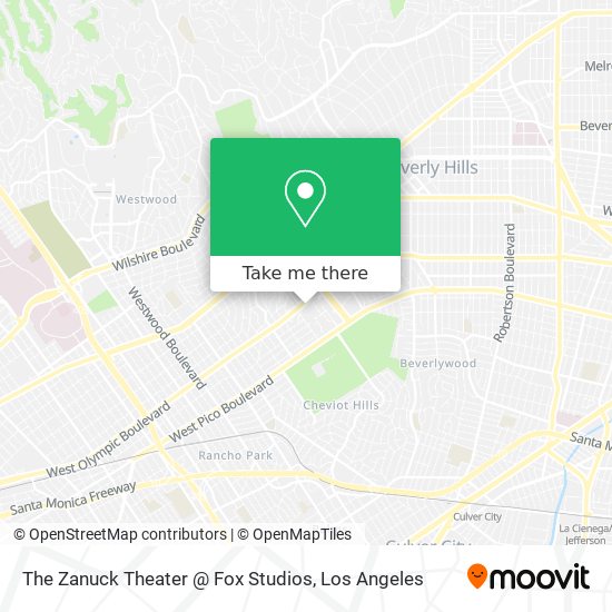 Mapa de The Zanuck Theater @ Fox Studios