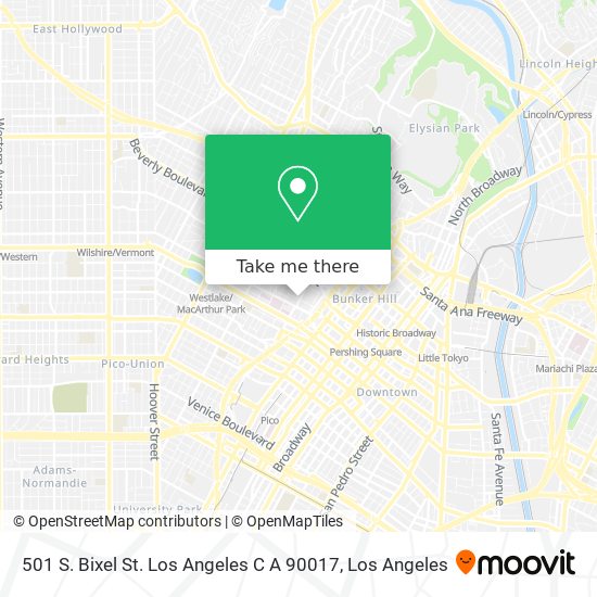 Mapa de 501 S. Bixel St. Los Angeles C A 90017