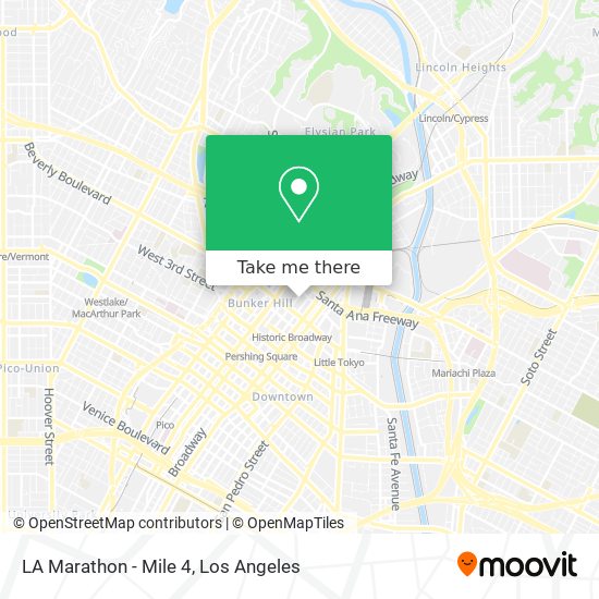LA Marathon - Mile 4 map