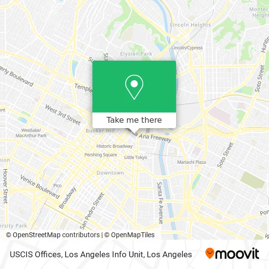 USCIS Offices, Los Angeles Info Unit map