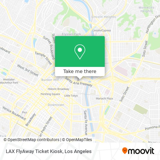 LAX FlyAway Ticket Kiosk map