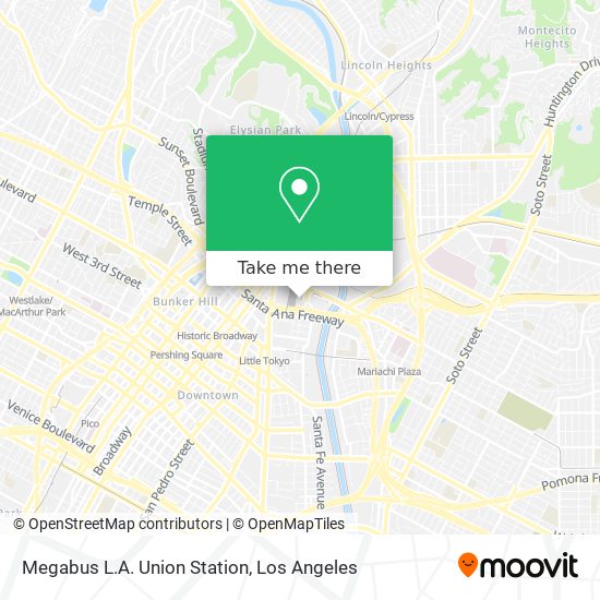 Megabus L.A. Union Station map