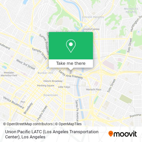 Mapa de Union Pacific LATC (Los Angeles Transportation Center)