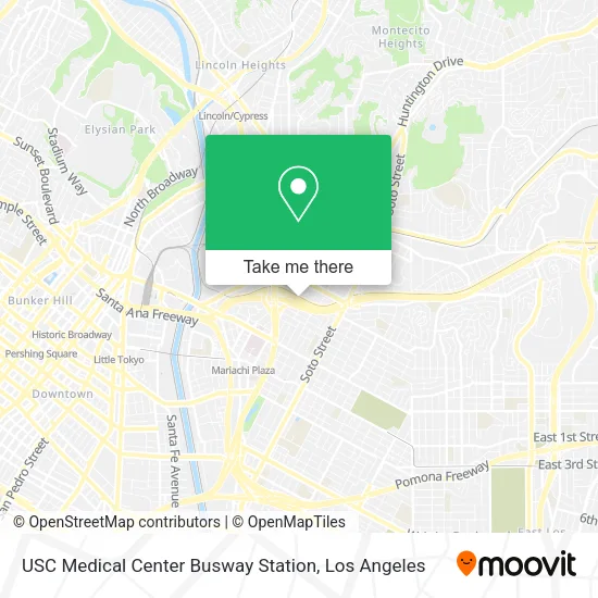 Mapa de USC Medical Center Busway Station