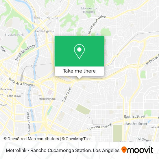 Mapa de Metrolink - Rancho Cucamonga Station