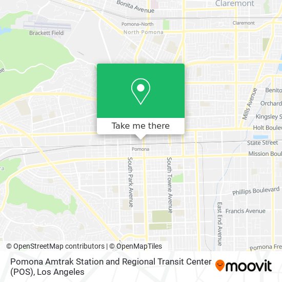 Pomona Amtrak Station and Regional Transit Center (POS) map