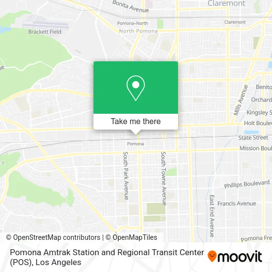 Mapa de Pomona Amtrak Station and Regional Transit Center (POS)