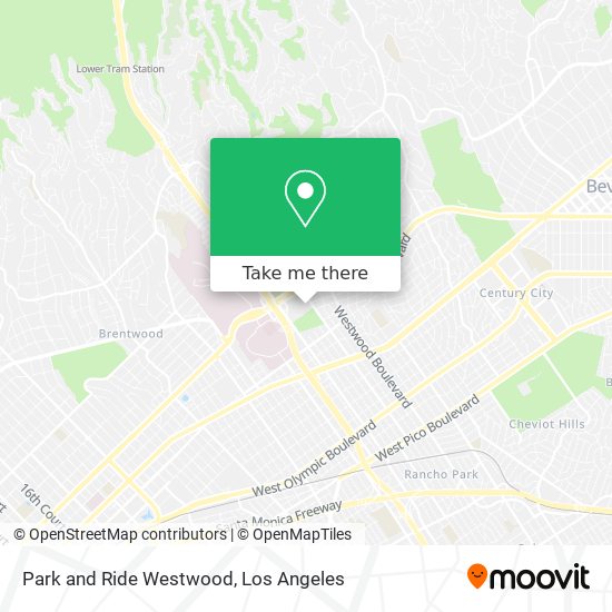 Park and Ride Westwood map