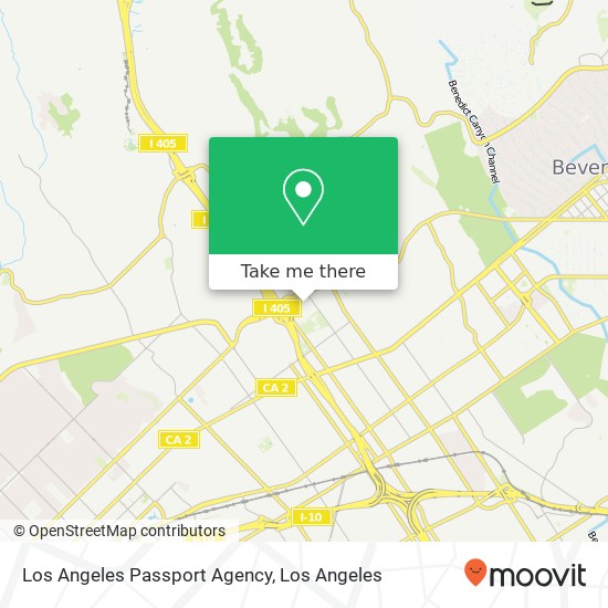 Los Angeles Passport Agency map