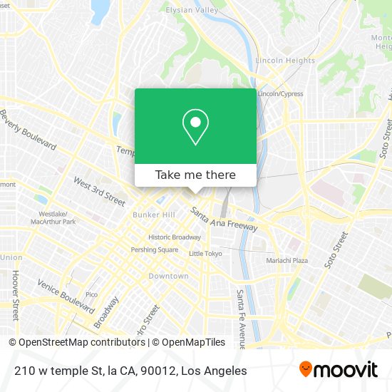 Mapa de 210 w temple St, la CA, 90012