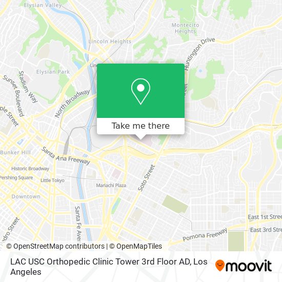 LAC USC Orthopedic Clinic Tower 3rd Floor AD map
