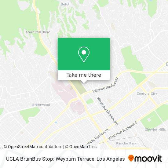 UCLA BruinBus Stop: Weyburn Terrace map